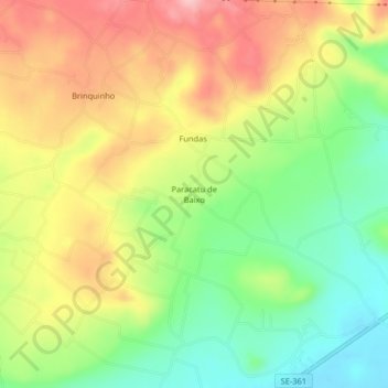 Paracatu de Baixo topographic map, elevation, terrain