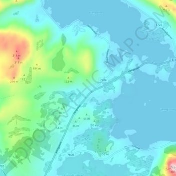 Bøstad topographic map, elevation, terrain