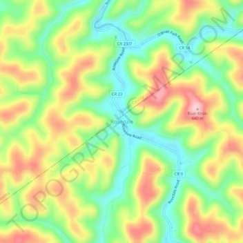 Rosedale topographic map, elevation, terrain