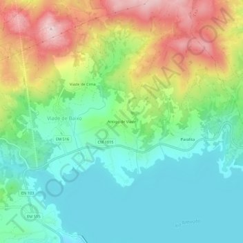Antigo de Viade topographic map, elevation, terrain