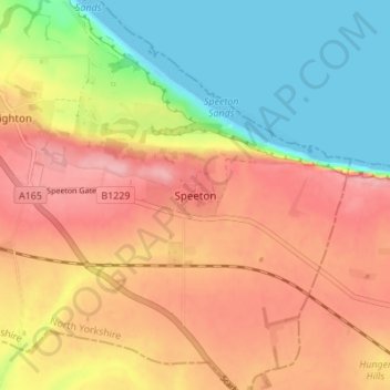 Speeton topographic map, elevation, terrain
