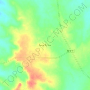 Santa Teresa topographic map, elevation, terrain