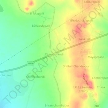 Chamakhandi topographic map, elevation, terrain