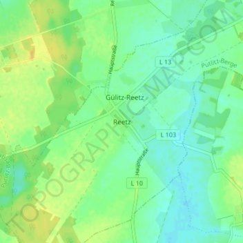 Reetz topographic map, elevation, terrain
