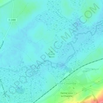 Grand Mont topographic map, elevation, terrain