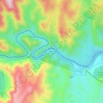 Casa Bamba topographic map, elevation, terrain