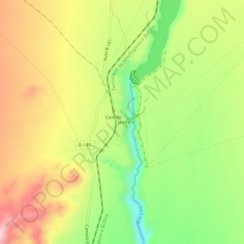 Conchi topographic map, elevation, terrain
