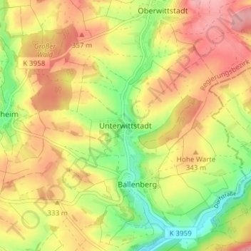 Unterwittstadt topographic map, elevation, terrain