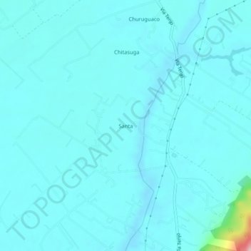 Santa topographic map, elevation, terrain