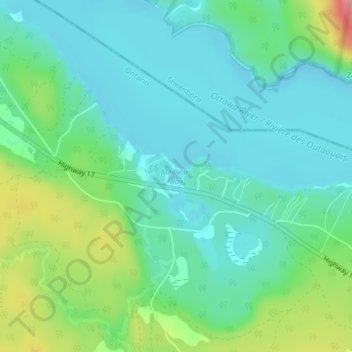 Meilleurs Bay topographic map, elevation, terrain