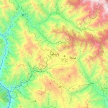 Rawalakot topographic map, elevation, terrain