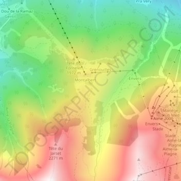 Chalet de Prajourdan topographic map, elevation, terrain