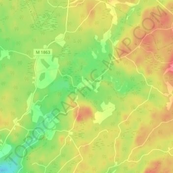 Guvarp topographic map, elevation, terrain