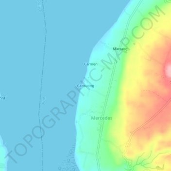 Cansuting topographic map, elevation, terrain