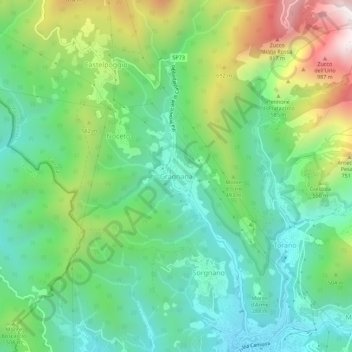 Gragnana topographic map, elevation, terrain