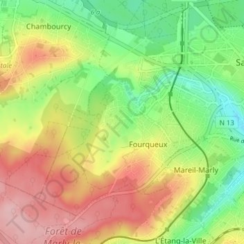 Le Val topographic map, elevation, terrain