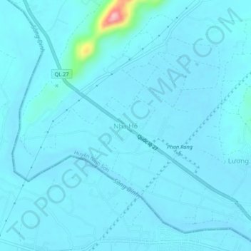 Nha Hố topographic map, elevation, terrain