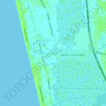 Nugape topographic map, elevation, terrain