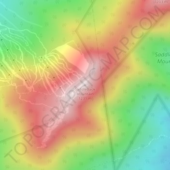 Saddleback Mountain topographic map, elevation, terrain