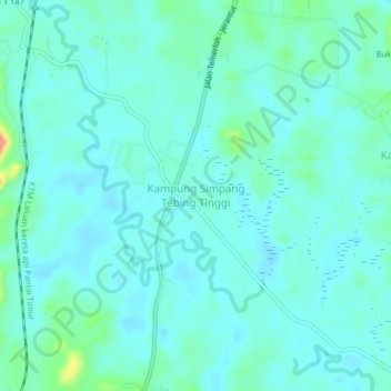 Kampung Simpang Tebing Tinggi topographic map, elevation, terrain