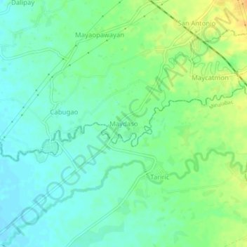 Maydaso topographic map, elevation, terrain