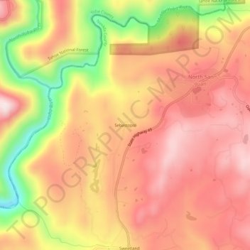 Sebastopol topographic map, elevation, terrain