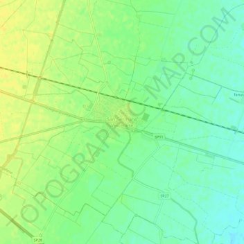 San Germano Vercellese topographic map, elevation, terrain