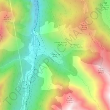 Village d'En Haut topographic map, elevation, terrain