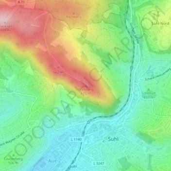 Domberg topographic map, elevation, terrain