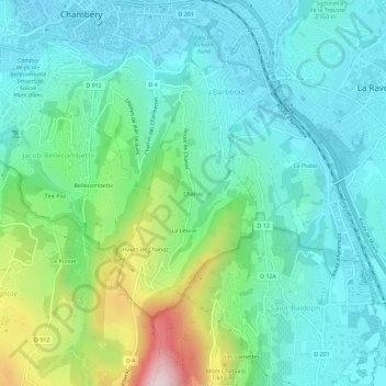 Chanaz topographic map, elevation, terrain