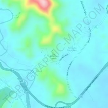 Bukit Cinta Manis topographic map, elevation, terrain