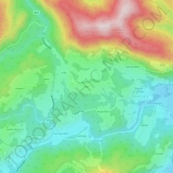 Hart topographic map, elevation, terrain
