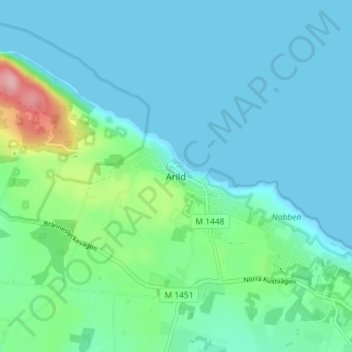 Arild topographic map, elevation, terrain