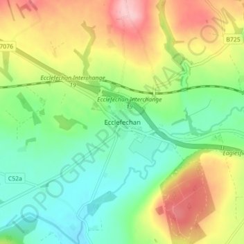 Ecclefechan topographic map, elevation, terrain