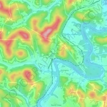 Gore topographic map, elevation, terrain