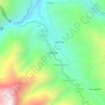 Caraguata topographic map, elevation, terrain