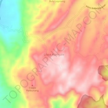 Lilina Ajangale topographic map, elevation, terrain