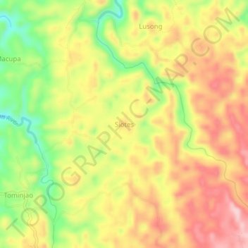 Siotes topographic map, elevation, terrain