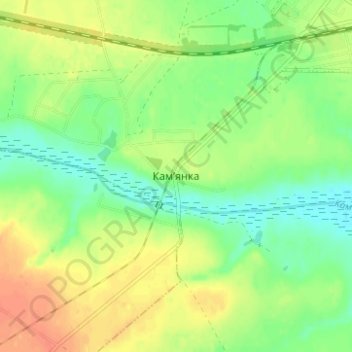Kamianka topographic map, elevation, terrain