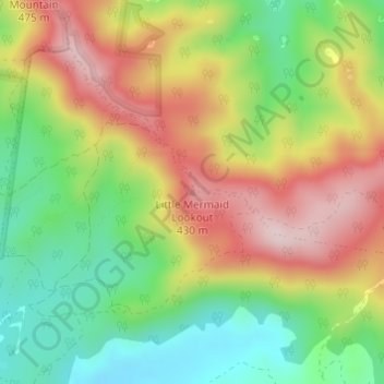 Little Mermaid Lookout topographic map, elevation, terrain