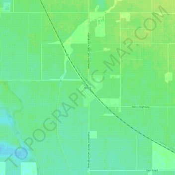 Nord topographic map, elevation, terrain