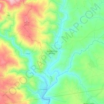 Sobrainho da Ribeira topographic map, elevation, terrain