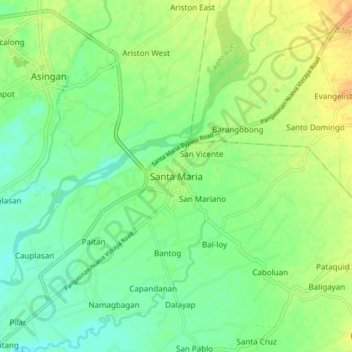 Santa Maria topographic map, elevation, terrain