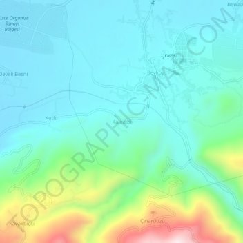 Kaledibi topographic map, elevation, terrain