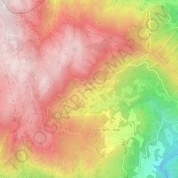 Samão topographic map, elevation, terrain