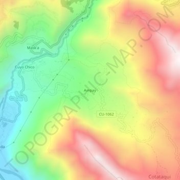Ampay topographic map, elevation, terrain