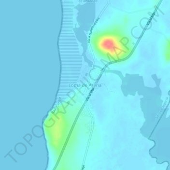 Loma de Arena topographic map, elevation, terrain