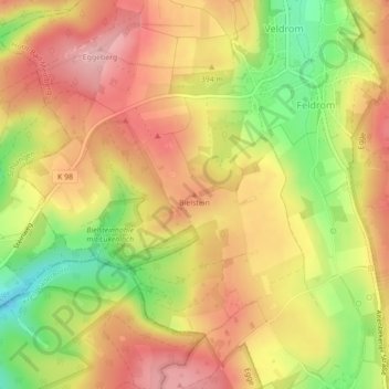 Bielstein topographic map, elevation, terrain