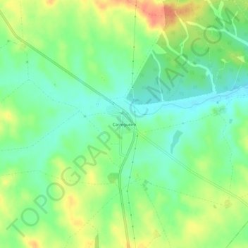 Carregueiro topographic map, elevation, terrain