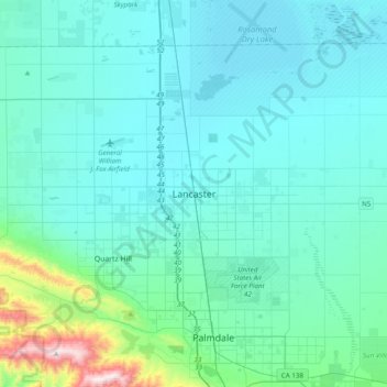 Lancaster topographic map, elevation, terrain